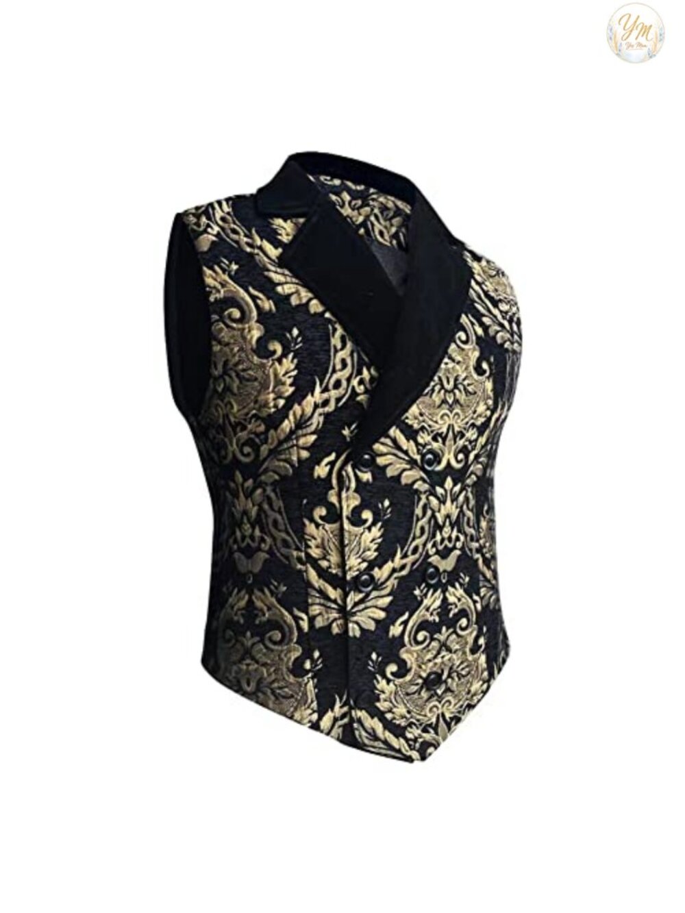 Mens Victorian Double Breasted Vest Gothic Steampunk Waistcoat